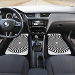 Black And White Circle Illusion Print Front Car Floor Mats