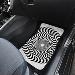 Black And White Circle Illusion Print Front Car Floor Mats
