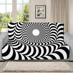 Black And White Circle Illusion Print Futon Protector