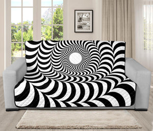 Black And White Circle Illusion Print Futon Protector