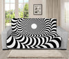 Black And White Circle Illusion Print Futon Protector