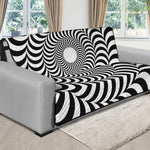 Black And White Circle Illusion Print Futon Protector