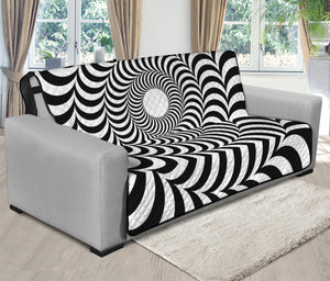 Black And White Circle Illusion Print Futon Protector