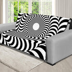 Black And White Circle Illusion Print Futon Protector