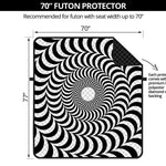 Black And White Circle Illusion Print Futon Protector