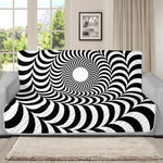 Black And White Circle Illusion Print Futon Protector