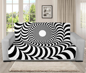 Black And White Circle Illusion Print Futon Protector