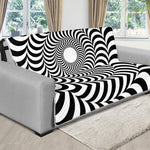 Black And White Circle Illusion Print Futon Protector