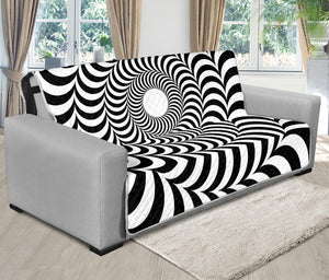 Black And White Circle Illusion Print Futon Protector