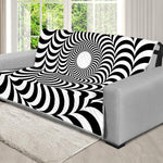 Black And White Circle Illusion Print Futon Protector