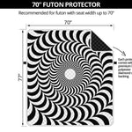 Black And White Circle Illusion Print Futon Protector