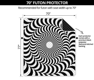 Black And White Circle Illusion Print Futon Protector