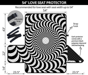 Black And White Circle Illusion Print Loveseat Protector