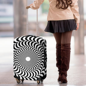 Black And White Circle Illusion Print Luggage Cover