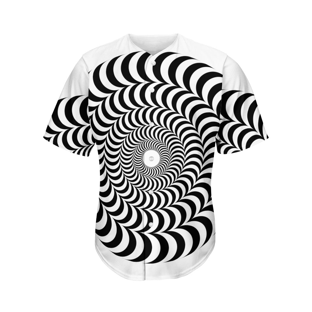 Black And White Circle Illusion Print Men's Baseball Jersey