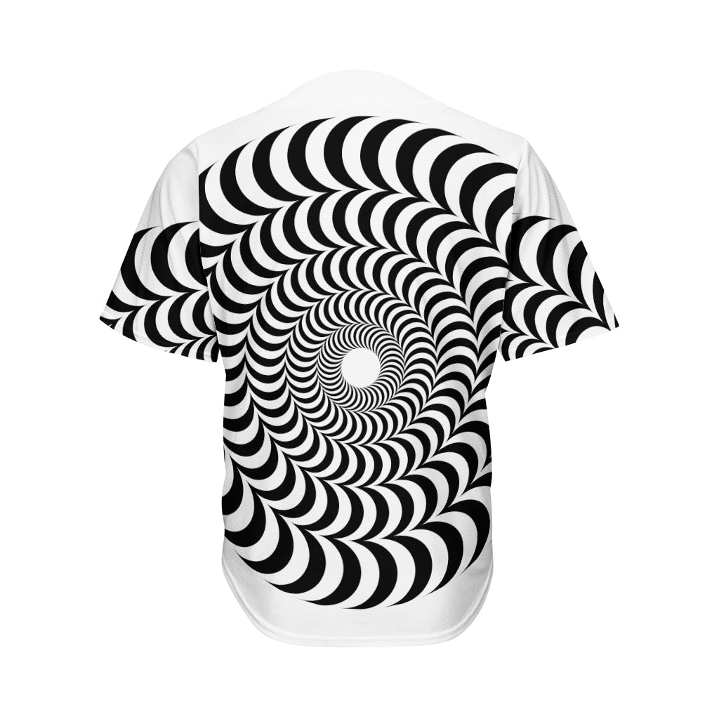 Black And White Circle Illusion Print Men's Baseball Jersey