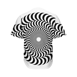 Black And White Circle Illusion Print Men's Baseball Jersey