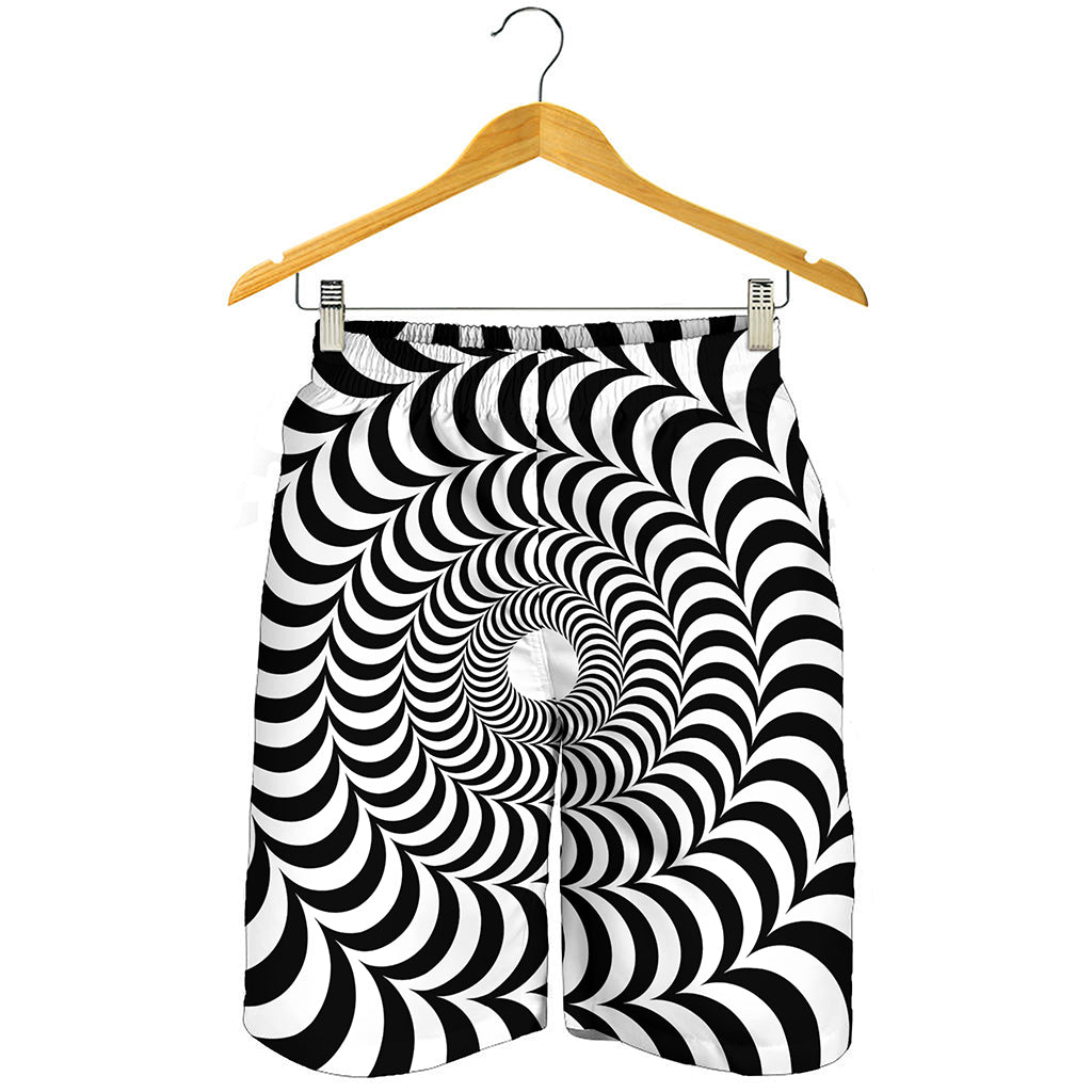 Black And White Circle Illusion Print Men's Shorts