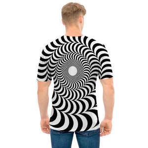 Black And White Circle Illusion Print Men's T-Shirt