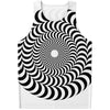 Black And White Circle Illusion Print Men's Tank Top