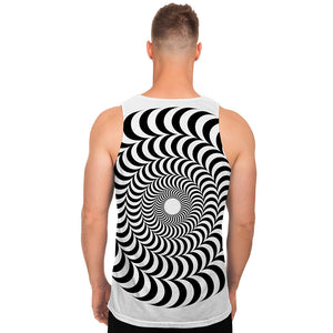 Black And White Circle Illusion Print Men's Tank Top