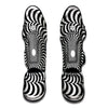 Black And White Circle Illusion Print Muay Thai Shin Guard