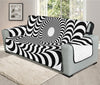 Black And White Circle Illusion Print Oversized Sofa Protector