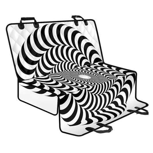 Black And White Circle Illusion Print Pet Car Back Seat Cover