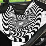 Black And White Circle Illusion Print Pet Car Back Seat Cover