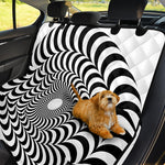 Black And White Circle Illusion Print Pet Car Back Seat Cover