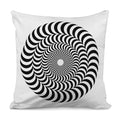 Black And White Circle Illusion Print Pillow Cover