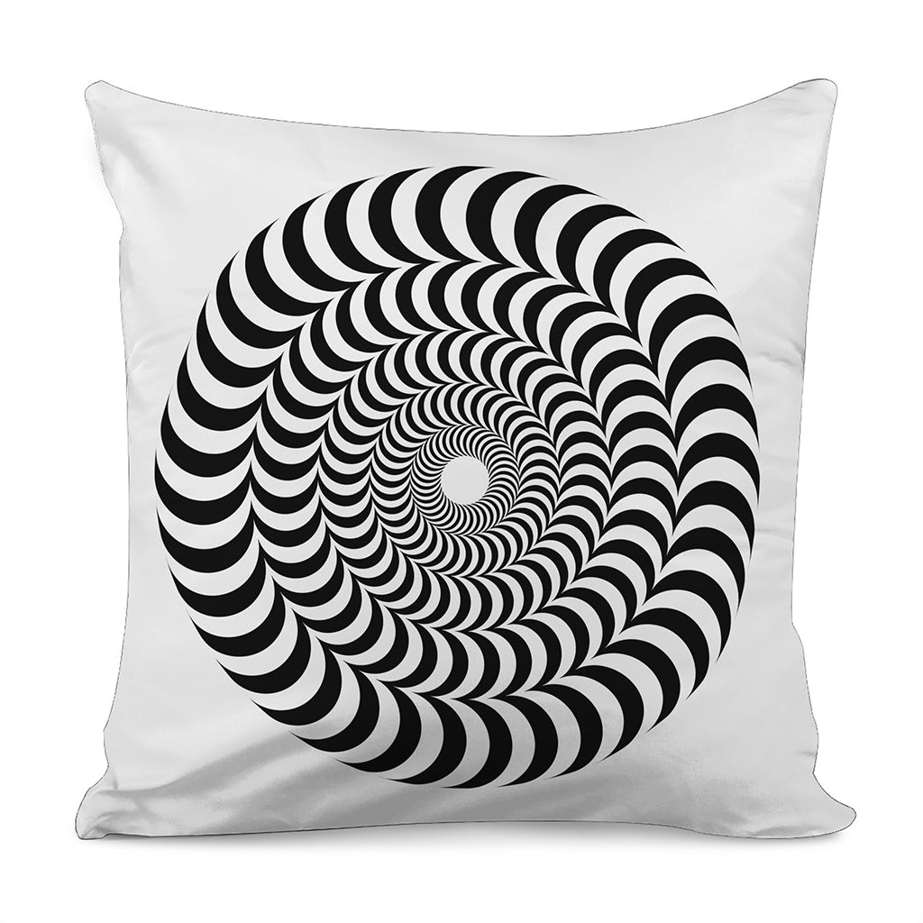 Black And White Circle Illusion Print Pillow Cover