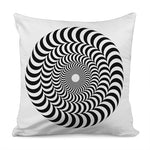 Black And White Circle Illusion Print Pillow Cover