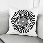 Black And White Circle Illusion Print Pillow Cover