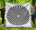 Black And White Circle Illusion Print Quilt