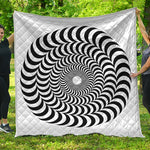 Black And White Circle Illusion Print Quilt