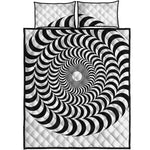 Black And White Circle Illusion Print Quilt Bed Set