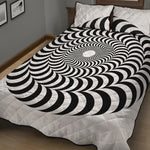 Black And White Circle Illusion Print Quilt Bed Set