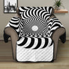 Black And White Circle Illusion Print Recliner Protector