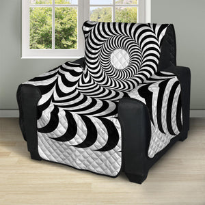 Black And White Circle Illusion Print Recliner Protector