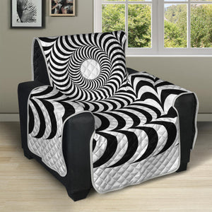 Black And White Circle Illusion Print Recliner Protector