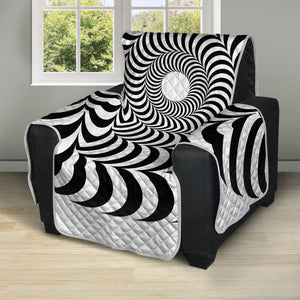 Black And White Circle Illusion Print Recliner Protector