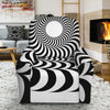 Black And White Circle Illusion Print Recliner Slipcover