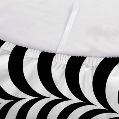 Black And White Circle Illusion Print Sofa Cover