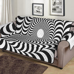 Black And White Circle Illusion Print Sofa Protector