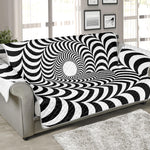 Black And White Circle Illusion Print Sofa Protector