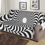 Black And White Circle Illusion Print Sofa Protector