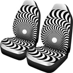 Black And White Circle Illusion Print Universal Fit Car Seat Covers