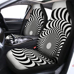 Black And White Circle Illusion Print Universal Fit Car Seat Covers