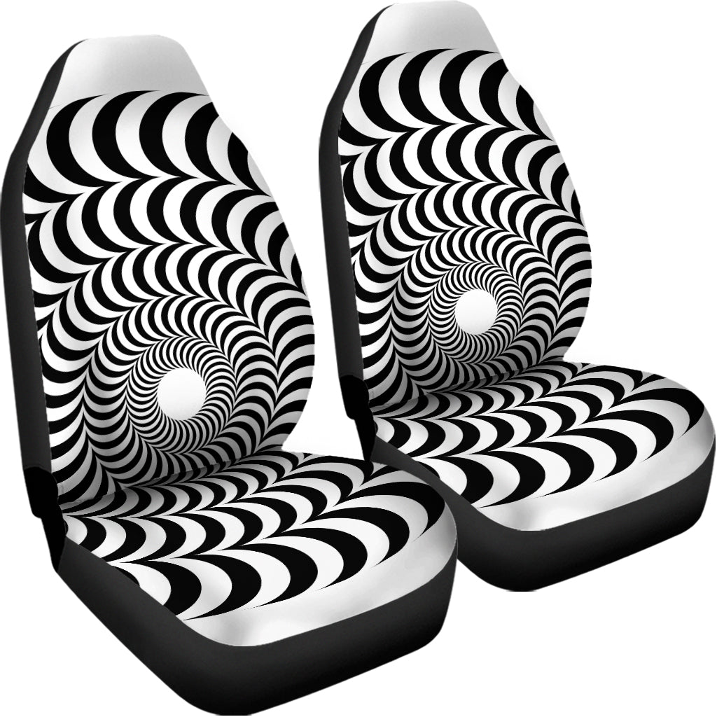 Black And White Circle Illusion Print Universal Fit Car Seat Covers